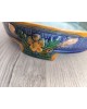 Cloche à fromage avce son plat en majolique faïence Victorienne antique  Art Nouveau