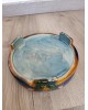 Cloche à fromage avce son plat en majolique faïence Victorienne antique  Art Nouveau