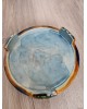 Cloche à fromage avce son plat en majolique faïence Victorienne antique  Art Nouveau