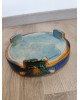 Cloche à fromage avce son plat en majolique faïence Victorienne antique  Art Nouveau