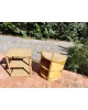 Meuble étagères rotin & Bambou en 3 parties vintage