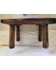 Table basse brutaliste orme massif forme libre, 1960s
