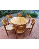 Ensemble Repas Table ronde extensible et 6 chaises scandinave en pin massif par Rainer Daumiller vintage