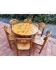 Ensemble Repas Table ronde extensible et 6 chaises scandinave en pin massif par Rainer Daumiller vintage