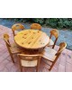 Ensemble Repas Table ronde extensible et 6 chaises scandinave en pin massif par Rainer Daumiller vintage
