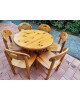 Ensemble Repas Table ronde extensible et 6 chaises scandinave en pin massif par Rainer Daumiller vintage