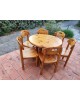 Ensemble Repas Table ronde extensible et 6 chaises scandinave en pin massif par Rainer Daumiller vintage