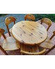 Ensemble Repas Table ronde extensible et 6 chaises scandinave en pin massif par Rainer Daumiller vintage