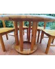 Ensemble Repas Table ronde extensible et 6 chaises scandinave en pin massif par Rainer Daumiller vintage