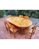 Ensemble Repas Table ronde extensible et 6 chaises scandinave en pin massif par Rainer Daumiller vintage