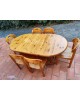 Ensemble Repas Table ronde extensible et 6 chaises scandinave en pin massif par Rainer Daumiller vintage