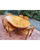 Ensemble Repas Table ronde extensible et 6 chaises scandinave en pin massif par Rainer Daumiller vintage