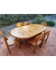 Ensemble Repas Table ronde extensible et 6 chaises scandinave en pin massif par Rainer Daumiller vintage