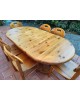 Ensemble Repas Table ronde extensible et 6 chaises scandinave en pin massif par Rainer Daumiller vintage