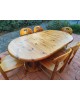 Ensemble Repas Table ronde extensible et 6 chaises scandinave en pin massif par Rainer Daumiller vintage