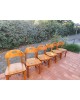 Ensemble Repas Table ronde extensible et 6 chaises scandinave en pin massif par Rainer Daumiller vintage