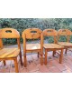 Ensemble Repas Table ronde extensible et 6 chaises scandinave en pin massif par Rainer Daumiller vintage