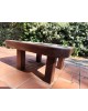 Table basse scandinave bois et céramique à damier 1960 vintage