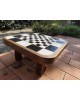Table basse scandinave bois et céramique à damier 1960 vintage