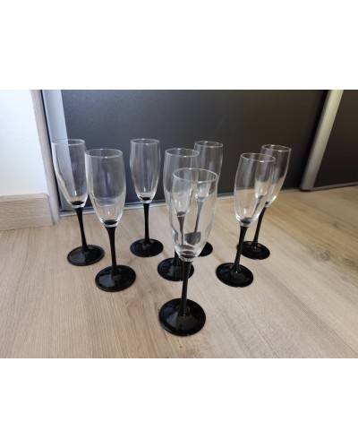 8 Flûtes à champagne Luminarc années 70