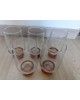 Série de 5 verres chope verre coloré 37 Cl Luminarc Années 60/70  vintage