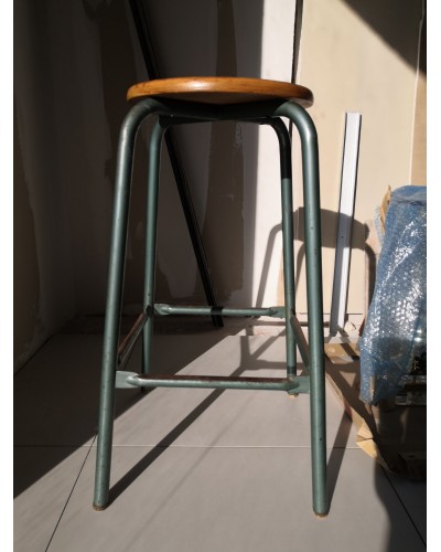 Tabouret industriel d'atelier haut années 60 vintage