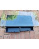 Table basse Drimmer vintage bois et verre