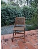 Chaise pliante chêne & Cannage vintage 1960