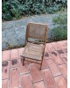 Chaise pliante chêne & Cannage vintage 1960
