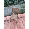 Chaise pliante chêne & Cannage vintage 1960