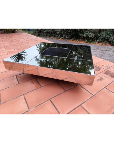 Table basse miroir Shilling par Giovanni Ausenda, Guido Baldo Grossi & Gianni Gavioli pour Ny Form, 1970s