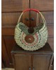 Grand panier ancien Demi Lune rotin vannerie