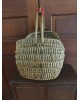 Grand panier ancien Demi Lune rotin vannerie