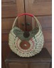 Grand panier ancien Demi Lune rotin vannerie