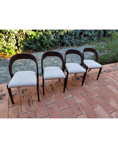 BAUMANN Suite de 4 chaises Gondole vintage 1970