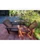 Paire de fauteuils en teck et cannage 1950