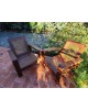 Paire de fauteuils en teck et cannage 1950