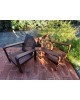Paire de fauteuils en teck et cannage 1950
