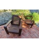 Paire de fauteuils en teck et cannage 1950