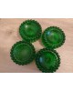 4 patins pour piano dessous de pieds de table verre vert bouteille  Art déco
