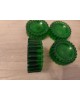 4 patins pour piano dessous de pieds de table verre vert bouteille  Art déco