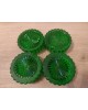 4 patins pour piano dessous de pieds de table verre vert bouteille  Art déco