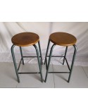 Duo de Tabourets industriels d'atelier hauts années 60 vintage
