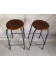 Duo de Tabourets industriels d'atelier hauts années 60 vintage