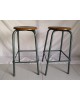 Duo de Tabourets industriels d'atelier hauts années 60 vintage