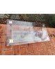 Table basse rectangulaire en verre, laiton  et plexiglas Italie Hollywood Regency vintage 1970