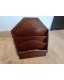 Porte-courrier en acajou & marqueterie en laiton Art deco
