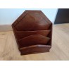 Porte-courrier en acajou & marqueterie en laiton Art deco