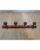 Porte-manteau mural bois 4 crochets vintage 1950