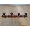 Porte-manteau mural bois 4 crochets vintage 1950